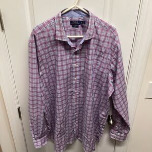 Ralph Lauren Polo plaid long sleeve button down cotton stretch 2XLT.